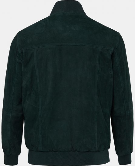 JP1880 Leather Jacket Suede with Stand-up Collar Dark Green - Herren jacken - Herren Jacken in großen Größen