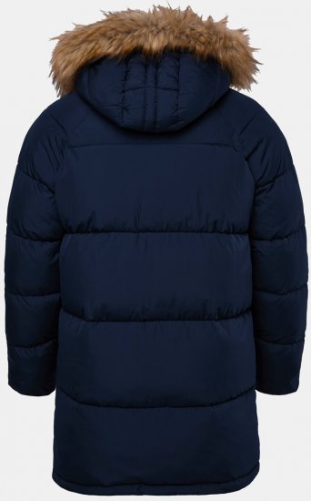 JP1880 Quilted Parka Lightweight and Warm with Faux Fur Hood Navy - Herren jacken - Herren Jacken in großen Größen