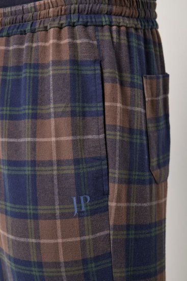 JP1880 Pyjama Trousers Flannel Check Brown - Herrenunterwäsche & bademode - Herrenunterwäsche & Bademode in großen Größen