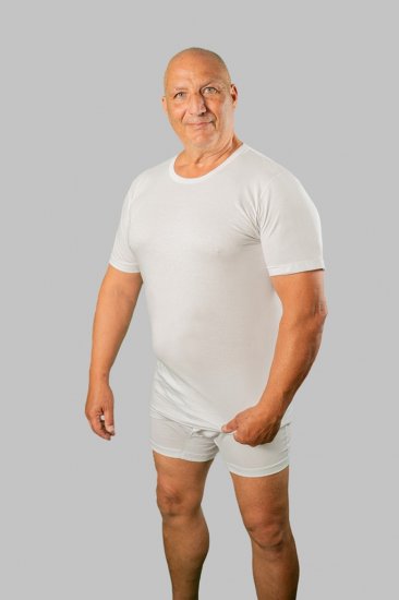 20 Nodi Short Sleeve Crew Neck in Combed Cotton Jersey White - Herrenunterwäsche & bademode - Herrenunterwäsche & Bademode in großen Größen