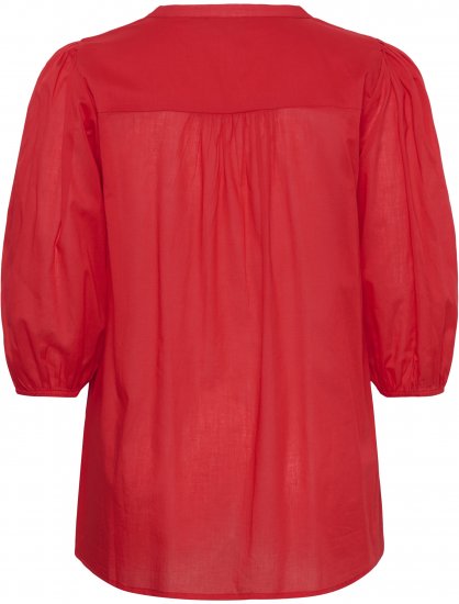 Kaffe Curve Karlia 3/4 Sleeve Blouse Red - Blusen - 