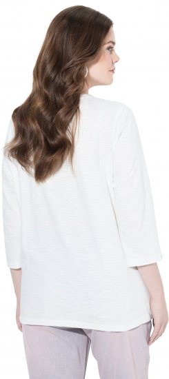 Ulla Popken Fashion Graphic T-Shirt Off-White - Bedruckte T-shirts für herren - 