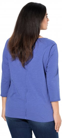 Ulla Popken Meet Me In The Moonlight 3/4 Sleeve Graphic Tee Atlantic Blue - Bedruckte T-shirts für herren - 