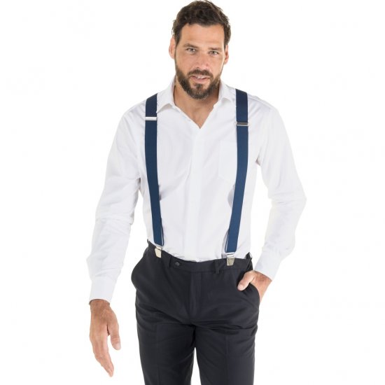 JP1880 Suspenders X-Shape Navy - Accessoires - 