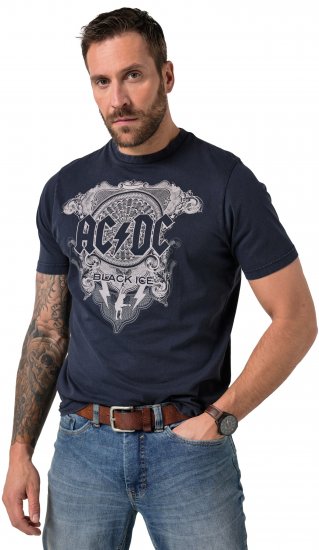 JP1880 AC/DC Black Ice T-Shirt Navy - Band-T-shirts - Band T-Shirts in großen Größen