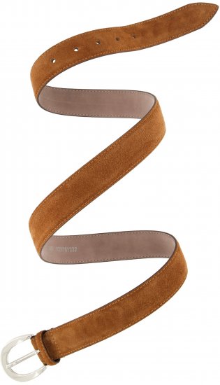 Ulla Popken Suede Thin Belt Brown - Damen-gürtel - Gürtel in Größe 95-155 cm