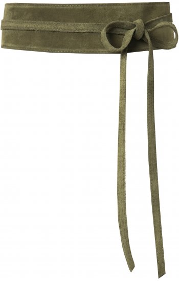 Ulla Popken Leather Tie Belt Olive Gray - Damen-gürtel - 