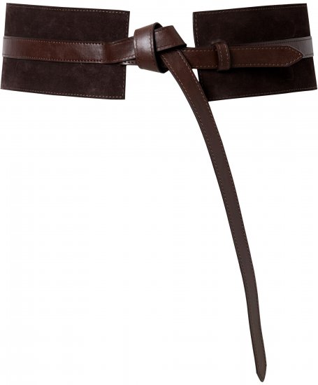 Ulla Popken Tie Belt Mocha - Damen-gürtel - Gürtel in Größe 95-155 cm