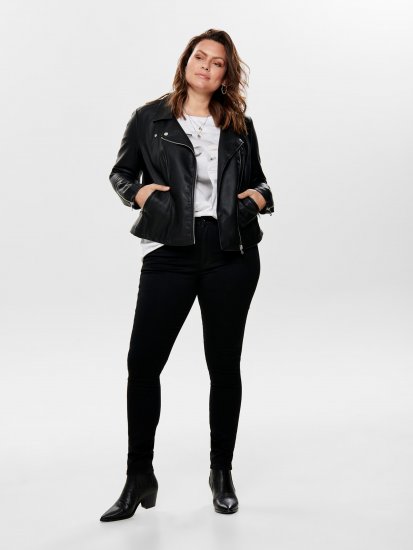 Only Carmakoma Emmy Biker Jacket Black - Lederjacken - 