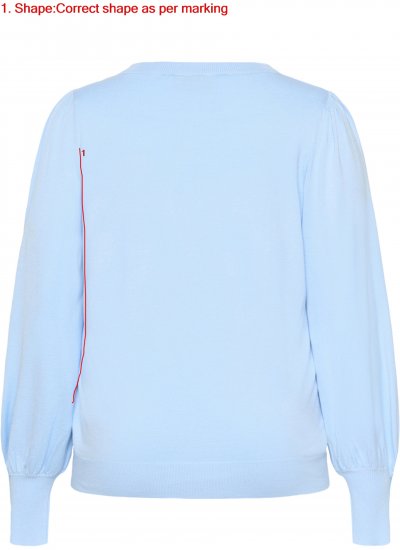 Kaffe Curve Lizzy Langarm-Pullover Blau - Pullover & Strickmode - 