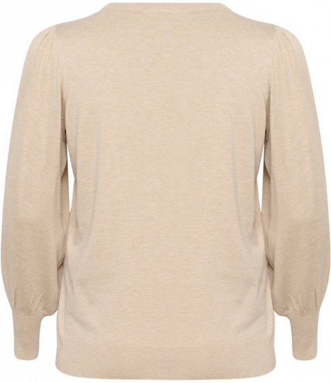 Kaffe Curve Lizzy Langarm-Pullover Beige - Pullover & Strickmode - 