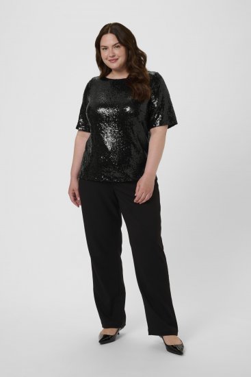Kaffe Curve Mirana Sequin Blouse Black - Blusen - 