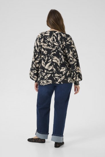 Kaffe Curve Olla Langarmbluse Schwarz - Blusen & Tuniken - 