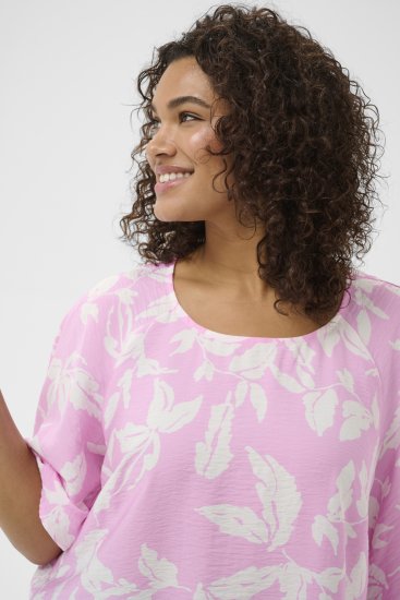 Kaffe Curve Marla Blouse Pink Frosting Chalk Leaf - Blusen - 