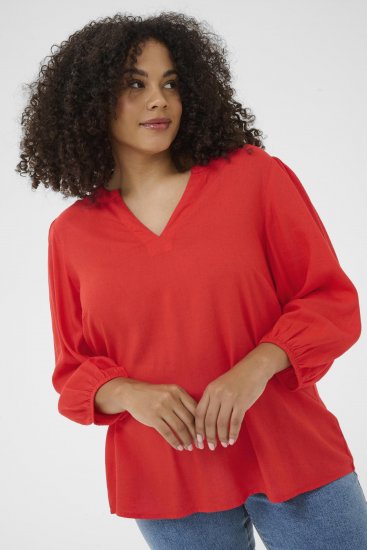 Kaffe Curve Mille Blouse Poppy Red - Blusen - Blusen für jeden Tag in großen Größen