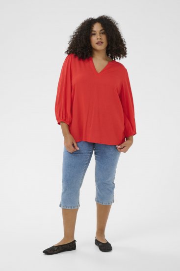 Kaffe Curve Mille Blouse Poppy Red - Blusen - Blusen für jeden Tag in großen Größen