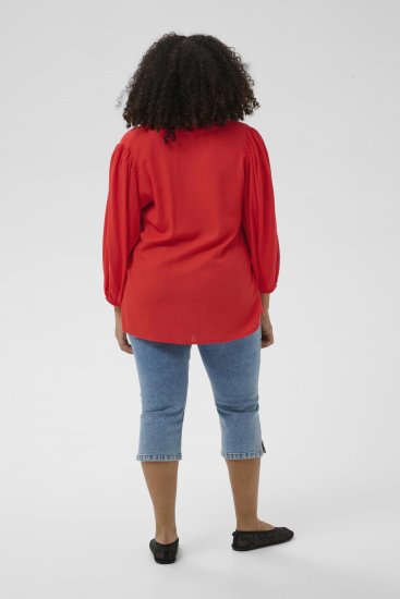 Kaffe Curve Mille Blouse Poppy Red - Blusen - Blusen für jeden Tag in großen Größen