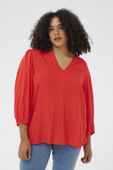 Kaffe Curve Mille Blouse Poppy Red - Blusen - Blusen für jeden Tag in großen Größen