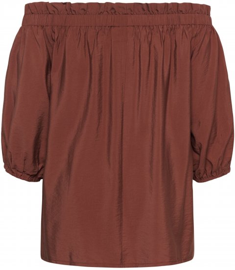 Kaffe Curve Neela Off-Shoulder Blouse Henna Brown - Blusen & Tuniken - 