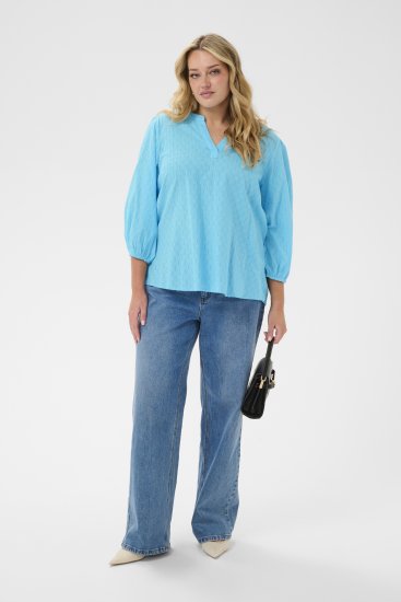 Kaffe Curve Thea Blouse Aquarius Blue - Blusen & Tuniken - 