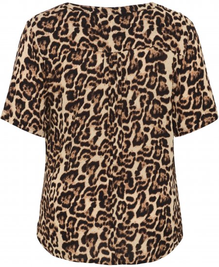 Kaffe Curve Ami Short Sleeve Blouse Printed Leopard - Blusen & Tuniken - 