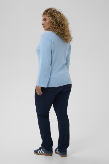 Kaffe Curve Jilanda V-Neck Pullover Blue - Pullover & Strickmode - 