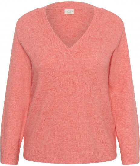 Kaffe Curve Jilanda V-Neck Pullover Red - Pullover & Strickmode - 