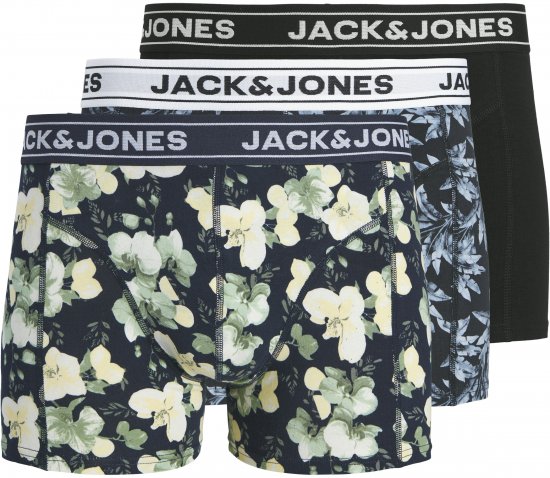 Jack & Jones Acray Flower Boxers 3-Pack Black/Navy - Herrenunterwäsche & bademode - Herrenunterwäsche & Bademode in großen Größen