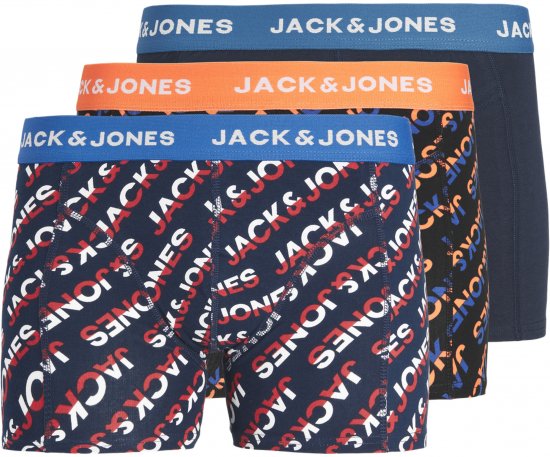 Jack & Jones Logo Trunks 3-Pack Navy Blazer - Herrenunterwäsche & bademode - Herrenunterwäsche & Bademode in großen Größen