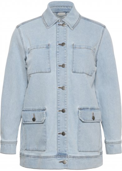 Kaffe Curve Ninna Casual Jacket Light Blue Washed - Jacken - Damenjacken in großen Größen