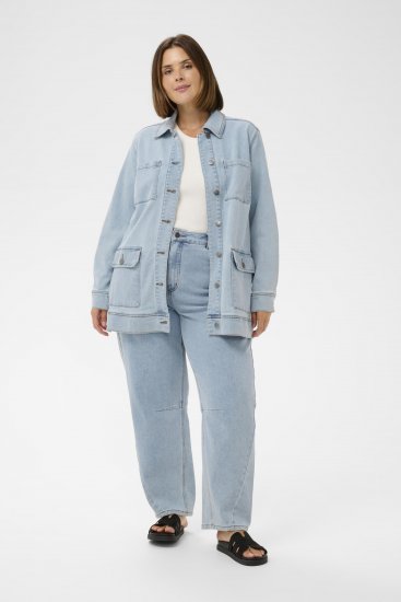 Kaffe Curve Ninna Casual Jacket Light Blue Washed - Jacken - Damenjacken in großen Größen