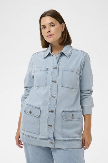 Kaffe Curve Ninna Casual Jacket Light Blue Washed - Jacken - Damenjacken in großen Größen