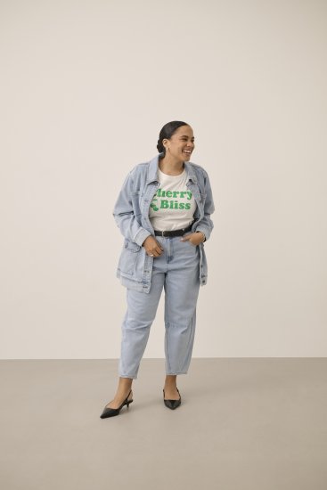 Kaffe Curve Ninna Casual Jacket Light Blue Washed - Jacken - Damenjacken in großen Größen