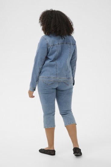 Kaffe Curve Vilana Denim Jacket Washed Blue - Jeansjacken - 