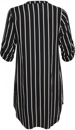 Kaffe Curve Milana Shirt Kleid Schwarz / Chalk Streifen - Kleider - 