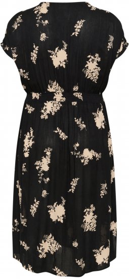 Kaffe Curve Jenna Kleid Schwarz/Brown Flower Print - Kleider - 