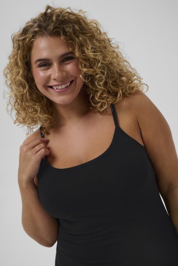 Kaffe Curve Jena Träger Kleid Tiefschwarz - Kleider - 