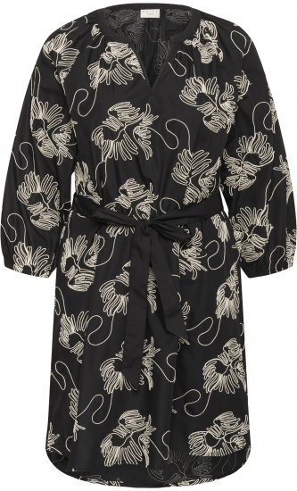 Kaffe Curve Kimmie Dress Black Chalk Embroidery - Midikleider - 
