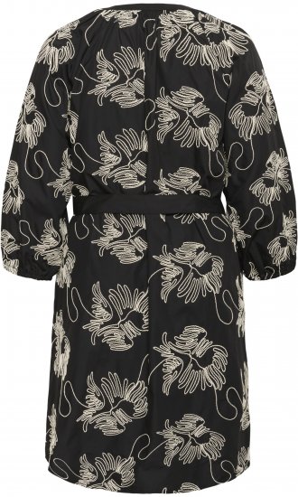 Kaffe Curve Kimmie Dress Black Chalk Embroidery - Midikleider - 