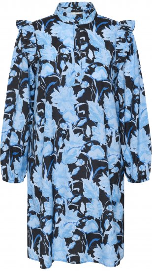 Kaffe Curve Sasja Kleid Blue Snake Flower - Kleider - 