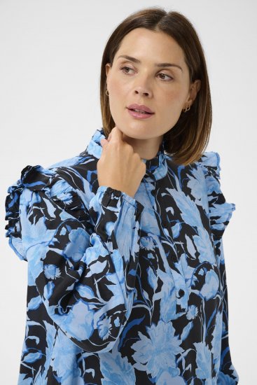 Kaffe Curve Sasja Kleid Blue Snake Flower - Kleider - 