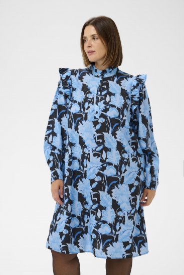 Kaffe Curve Sasja Kleid Blue Snake Flower - Kleider - 