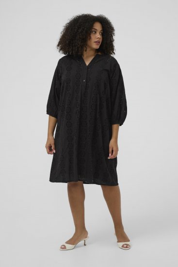 Kaffe Curve Dina Dress Black Deep - Midikleider - 