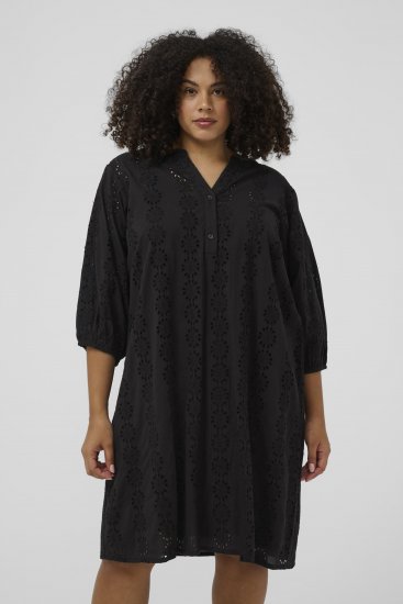 Kaffe Curve Dina Dress Black Deep - Midikleider - 