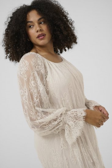 Kaffe Curve Amalie Lace Dress Moonbeam - Midikleider - 