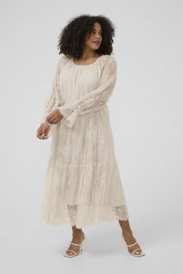 Kaffe Curve Amalie Lace Dress Moonbeam - Midikleider - 