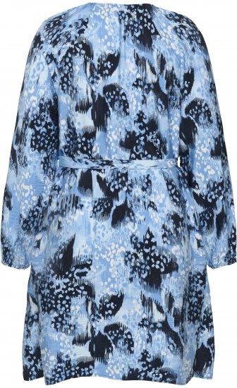 Kaffe Curve Aliana Dress Blue Flower Animal - Midikleider - 