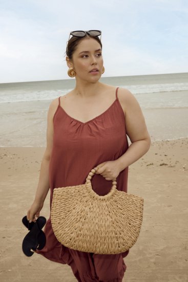 Kaffe Curve Emilia Dress Henna Brown - Maxikleider - 