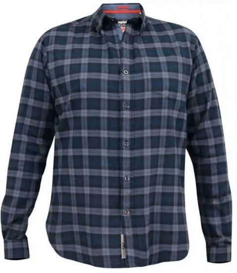 D555 Luton Checked Flanell Shirt Navy - Herrenhemden - Herrenhemden in großen Größen