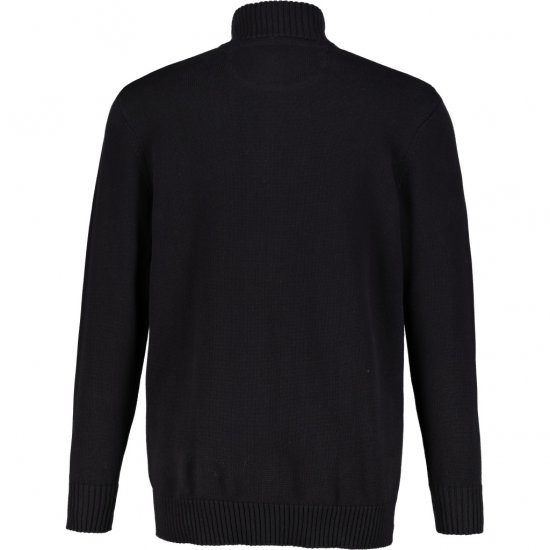 JP1880 Cardigan Knitted with Zipper Black TALL - HERRENBEKLEIDUNG MT-6XLT - Langgrößen für Herren